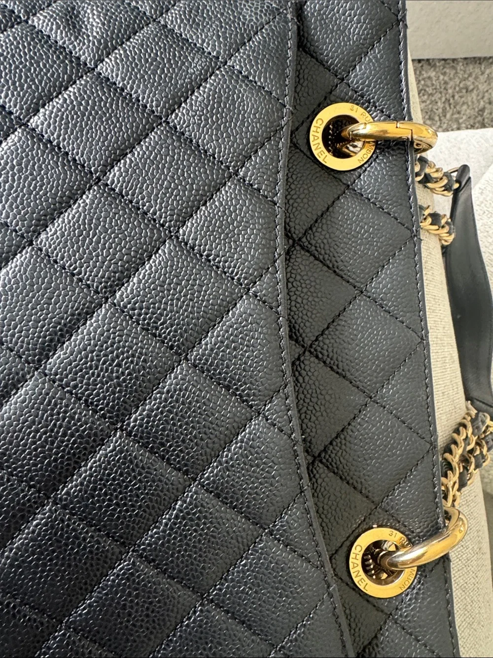 CHANEL Black Quilted Leather Shoulder Tote with Gold Hardware - Picture 10 of 11